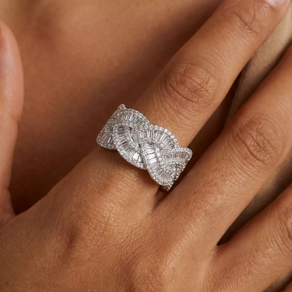 Alloy Zircon Geometric Ring featuring sparkling zircon accents, available in six unique fashion jewelry styles at Palm Picks & Co.