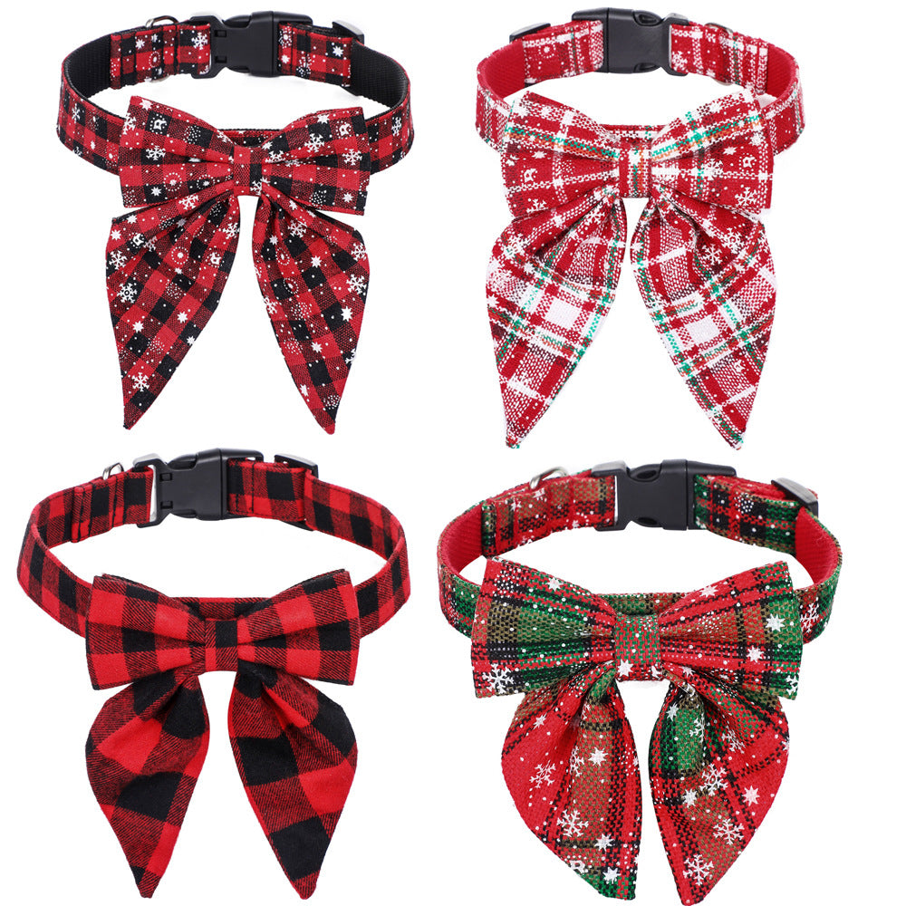 🎄🐾 Santa Paws Christmas Dog Collar with Bow Tie – Adorable Festive Holiday Pet Accessory 🎅❤️