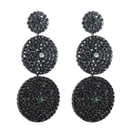 Luxe Layered Rhinestone Statement Earrings Dazzling Round Crystal Drop Earrings for Women