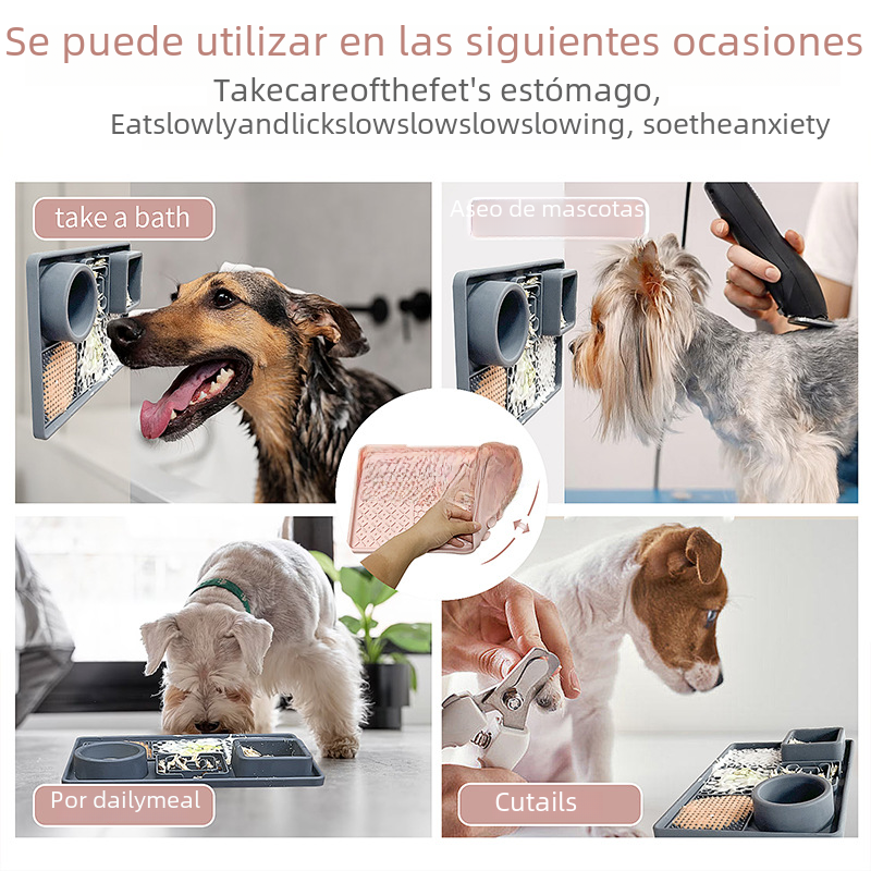 🐾 Lick & Chill™ 3-in-1 Silicone Slow Feeder & Licking Mat with Suction Cups 🐾