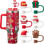 Sip Into Christmas! Cute Holiday Straw Topper Dust Covers – Festive Reusable Straw Caps for Tumblers & Cups