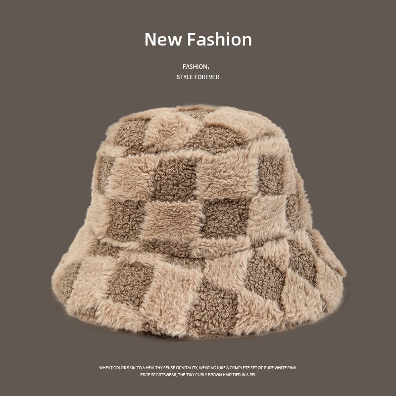 Cozy Chic Faux Lambswool Fisherman Bucket Hat – Trendy Soft & Warm Fall/Winter Fashion Accessory
