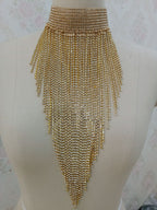 ✨ Steal the Spotlight! 💎 Dazzling Rhinestone Tassel Choker Necklace Glam Statement Jewelry for Women