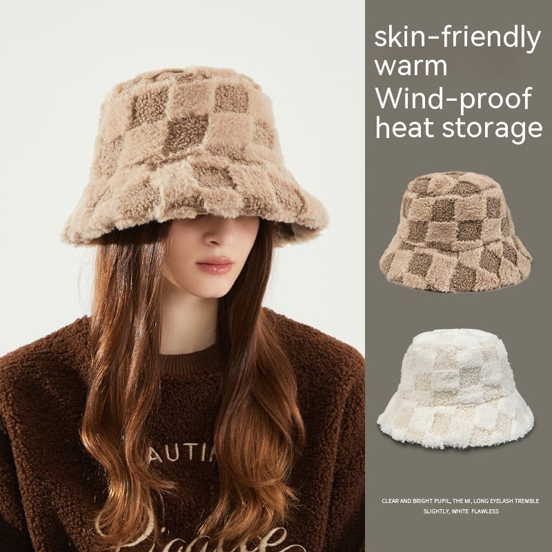 Cozy Chic Faux Lambswool Fisherman Bucket Hat – Trendy Soft & Warm Fall/Winter Fashion Accessory