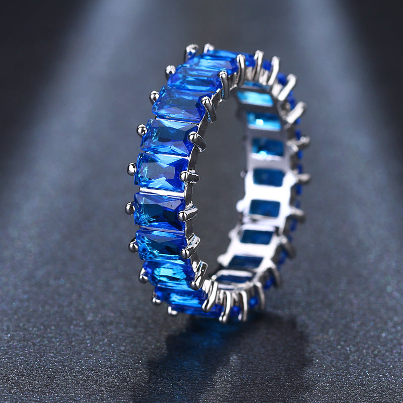Color Pop Crystal Eternity Ring – Sparkling Multicolor Statement Band