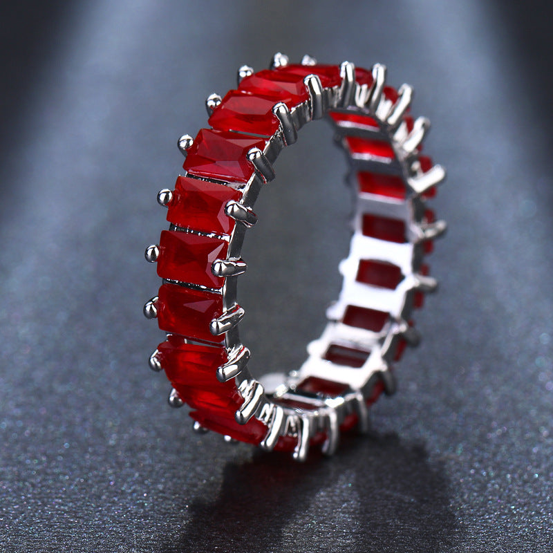 Color Pop Crystal Eternity Ring – Sparkling Multicolor Statement Band