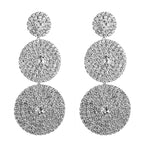 Luxe Layered Rhinestone Statement Earrings Dazzling Round Crystal Drop Earrings for Women