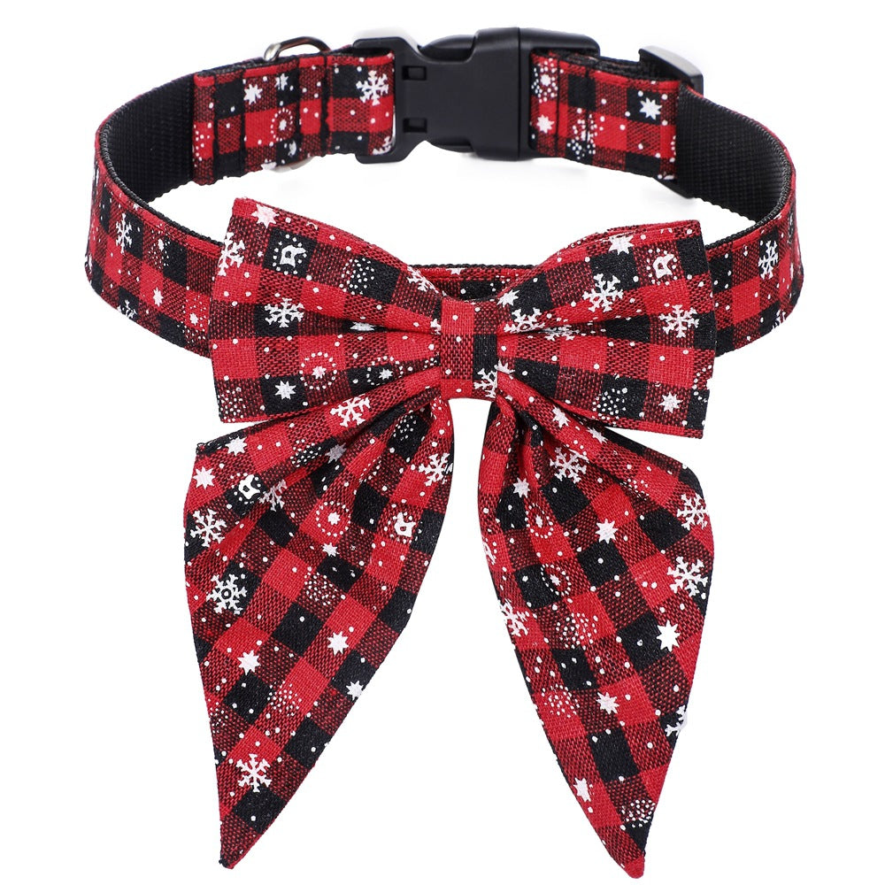 🎄🐾 Santa Paws Christmas Dog Collar with Bow Tie – Adorable Festive Holiday Pet Accessory 🎅❤️