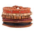 Boho Chic Beaded Bracelet Natural Coconut Wood, Leather & Hemp Bracelet – Trendy Beach Jewelry