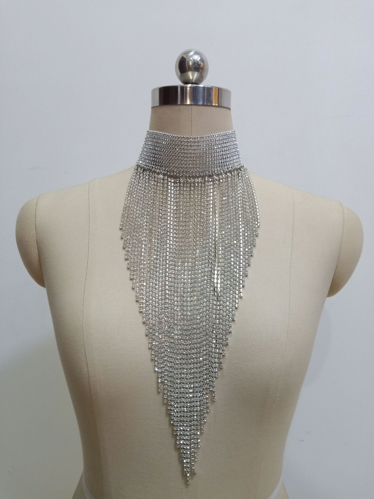 ✨ Steal the Spotlight! 💎 Dazzling Rhinestone Tassel Choker Necklace Glam Statement Jewelry for Women