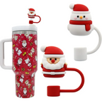 Sip Into Christmas! Cute Holiday Straw Topper Dust Covers – Festive Reusable Straw Caps for Tumblers & Cups