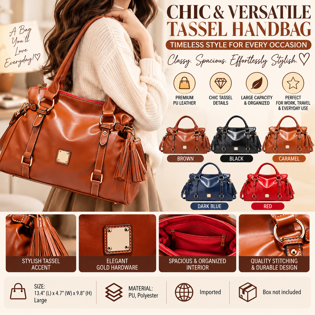 Chic & Timeless Tassel Satchel Handbag