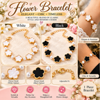 18K Gold-Plated Flower & Pearl Accent Bracelet Elegant Floral Jewelry