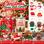 Sip Into Christmas! Cute Holiday Straw Topper Dust Covers – Festive Reusable Straw Caps for Tumblers & Cups