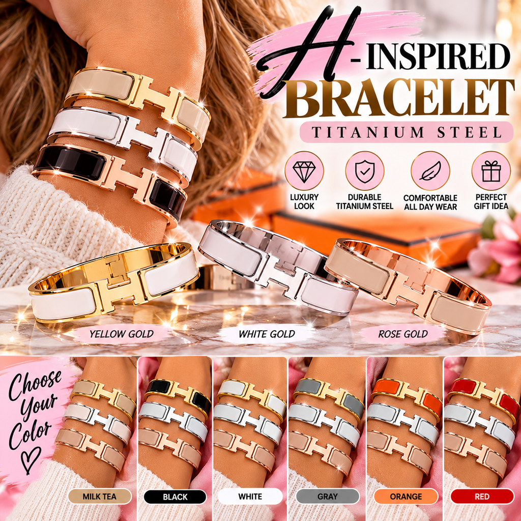 Luxury H-Inspired Titanium Steel Bracelet for Women Elegant Designer-Style Bangle