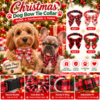 🎄🐾 Santa Paws Christmas Dog Collar with Bow Tie – Adorable Festive Holiday Pet Accessory 🎅❤️