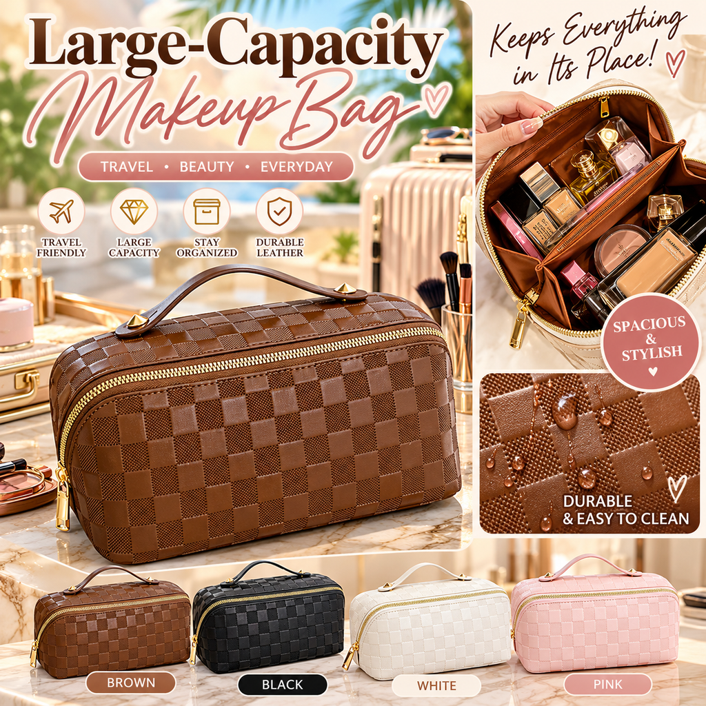 Luxe Large-Capacity Makeup & Toiletry Travel Bag Chic Beauty Organizer