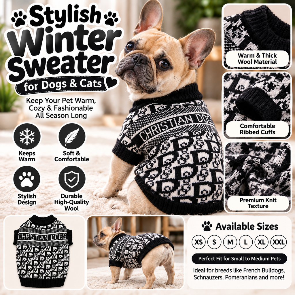 🐾 Cozy Couture™ Thick Winter Sweater for Dogs❄️✨