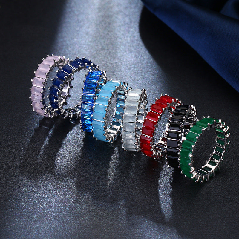 Color Pop Crystal Eternity Ring – Sparkling Multicolor Statement Band