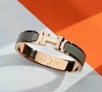 Luxury H-Inspired Titanium Steel Bracelet for Women Elegant Designer-Style Bangle