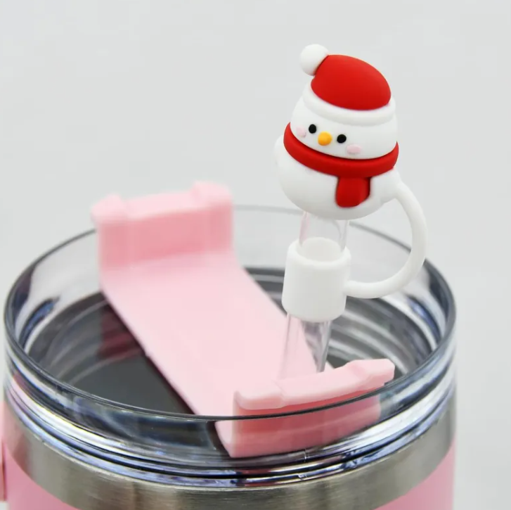 Sip Into Christmas! Cute Holiday Straw Topper Dust Covers – Festive Reusable Straw Caps for Tumblers & Cups