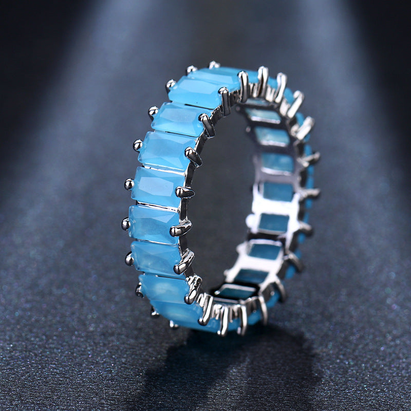 Color Pop Crystal Eternity Ring – Sparkling Multicolor Statement Band